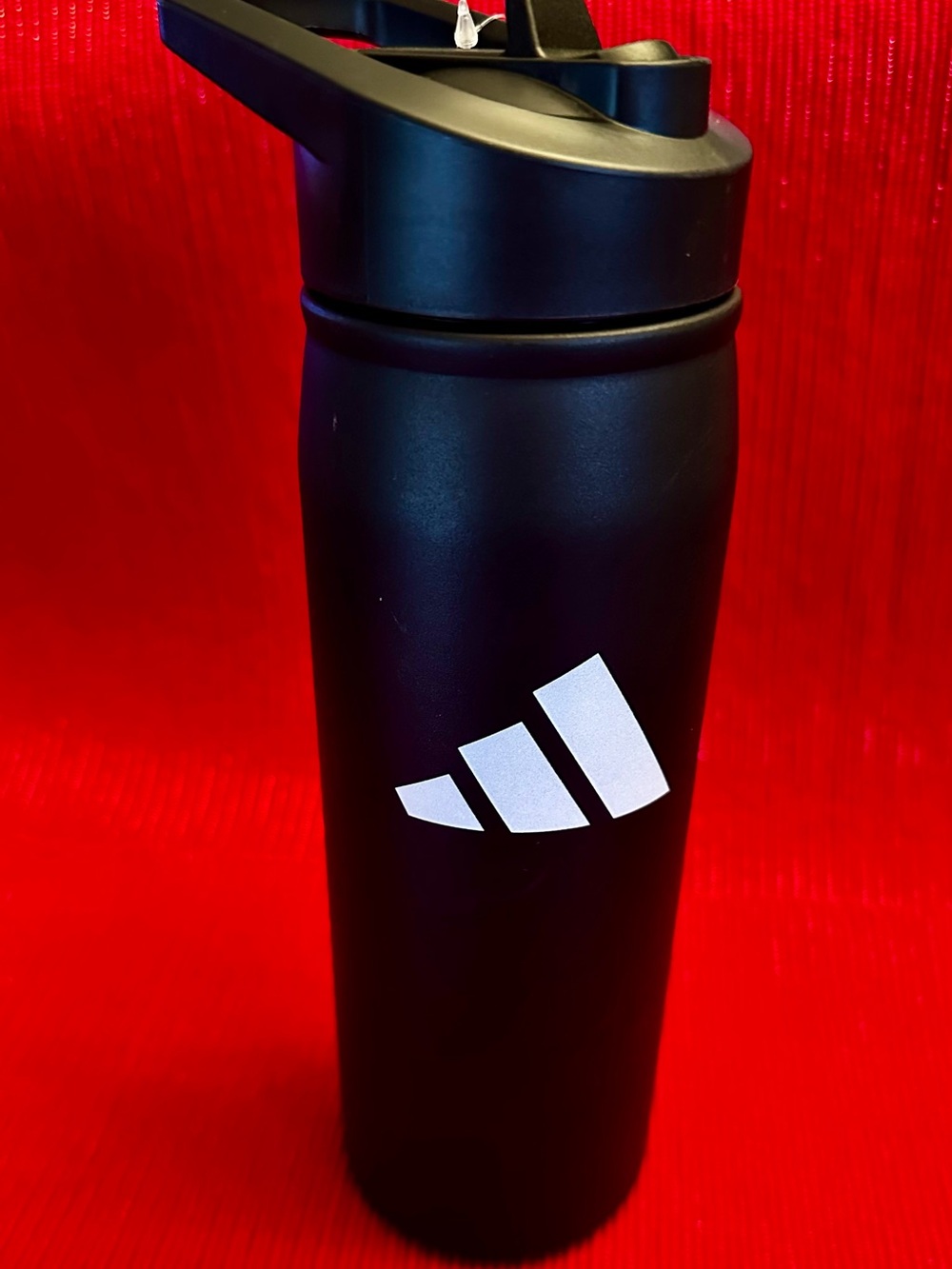 Unisex Adidas Black and White Sport Water Bottle with Flip Lid